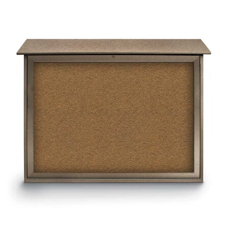 United Visual Products Indoor Enclosed Combo Board, 42"x32", Bronze Frame/Green & Forbo UVCB4232BZ-GREEN-FORBO